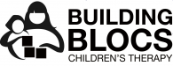 A grayscale image of a mother and child building with blocks, symbolizing growth and progress at Building Blocs ABA Center.